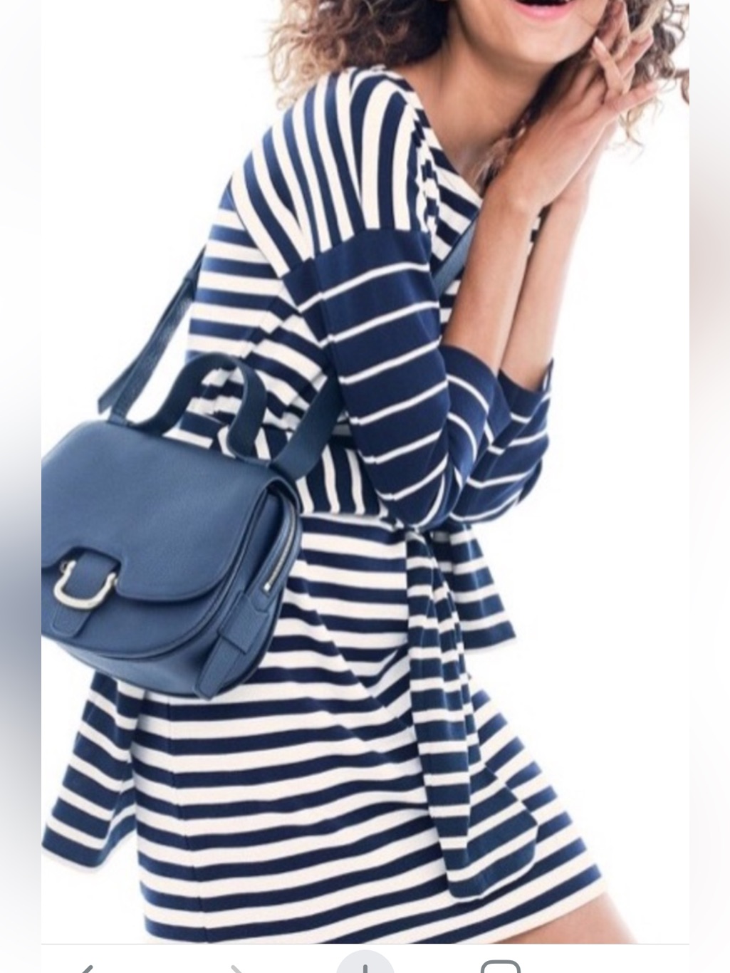 J Crew Nautical Navy/White Contrast Stripe Dress Womens Large Old Money